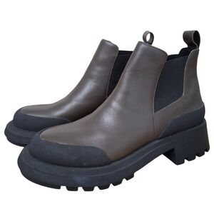 Zara Chunky Leather Lugg Chelsea Women's size 8 Platform Grungecore Indie Boots